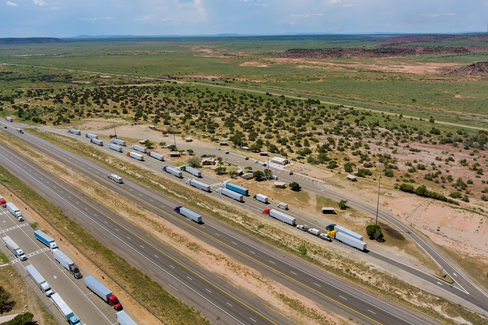 aerial view of rest stop